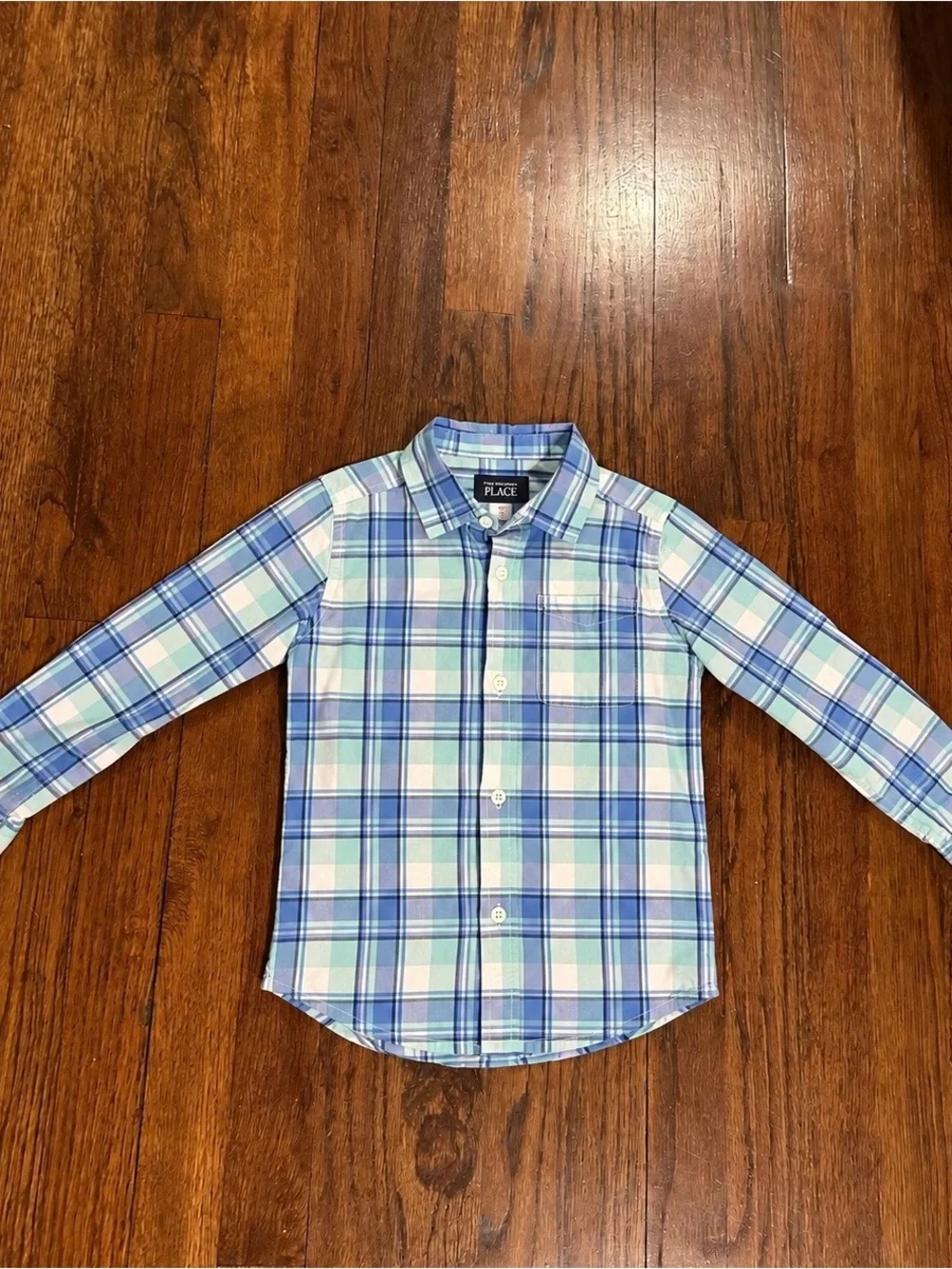 The Children's Place Boys' Blue Plaid Button-Up Shirt